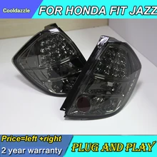 Для Honda Fit Jazz светодиодный задний фонарь Хэтчбек 2009 2010 год дымовые все черные задние фонари парковочные поворотные сигнальные огни