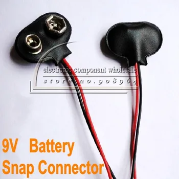 

wholesale 300pcs/lot 9V 6F22 T - TYPE Battery Snap Connector clip Lead Wires holder Free shipping
