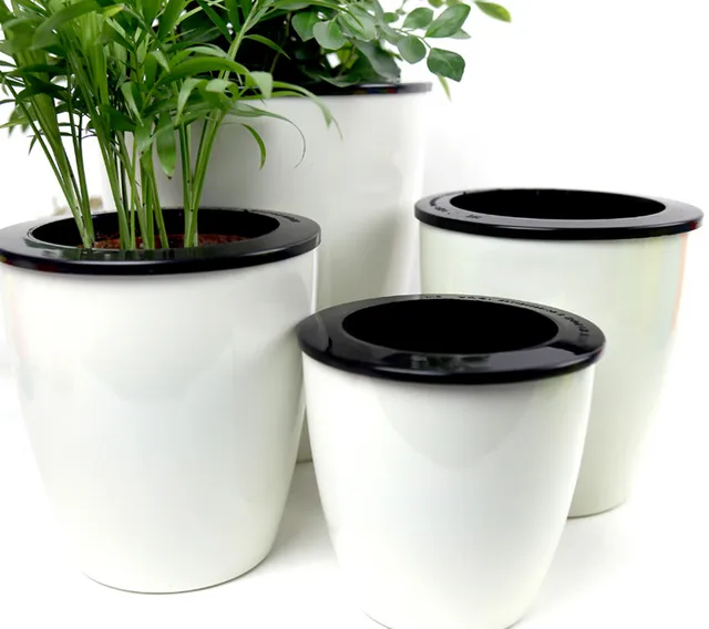 Mkono 3pcs Self Watering Pot Automatic Planter Plant Flower Pots Mkono 3pcs Self Watering Pot Automatic Planter Plant Flower Pots For Desktop Table Floor Garden Office