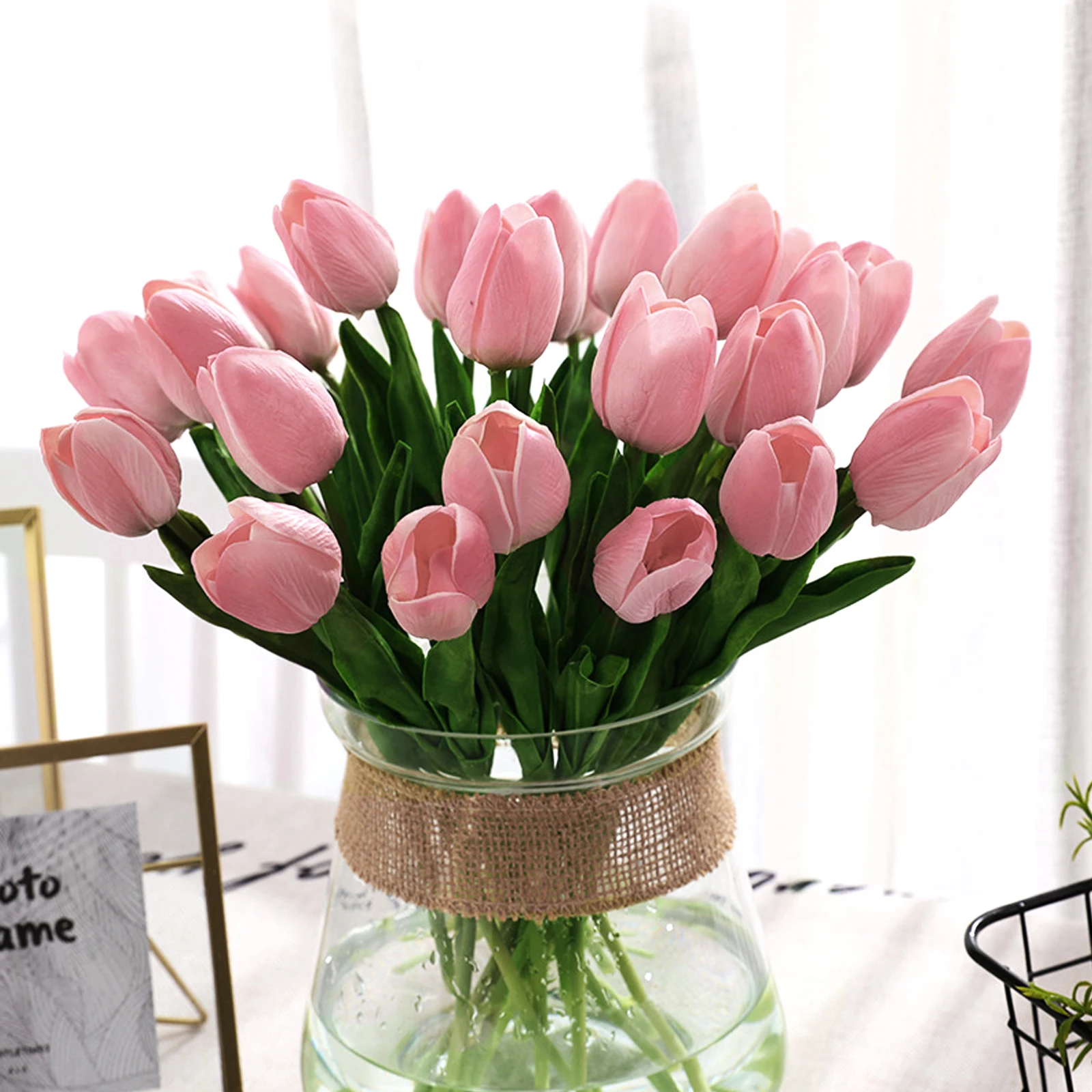 1 Pcs Diy Decorartificial Bunga Tulip Batang Panjang Tunggal Buket