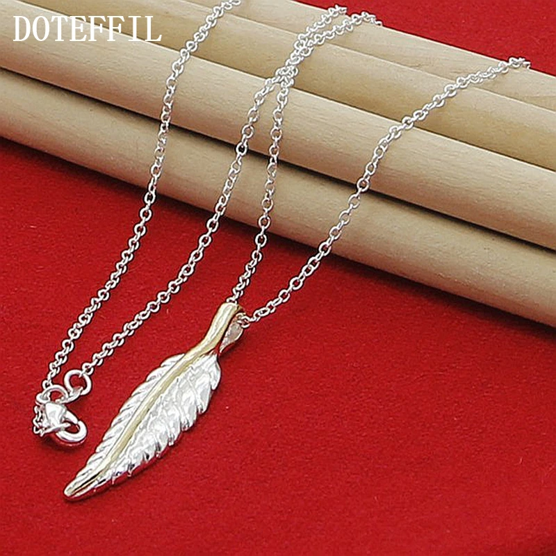 New Summer Fashion Necklace Jewelry Silver Chain Feather Pendant Women Necklace Bridesmaid Wedding Gift For Girls N068 New Summer Fashion Necklace Jewelry Silver Chain Feather Pendant Women Necklace Bridesmaid Wedding Gift For Girls N068