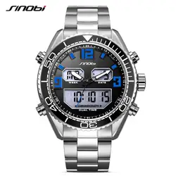 Sinobi Роскошные Для мужчин S Часы модные Повседневное спортивные наручные часы Для мужчин цифровой светодиодный часы Военная Униформа