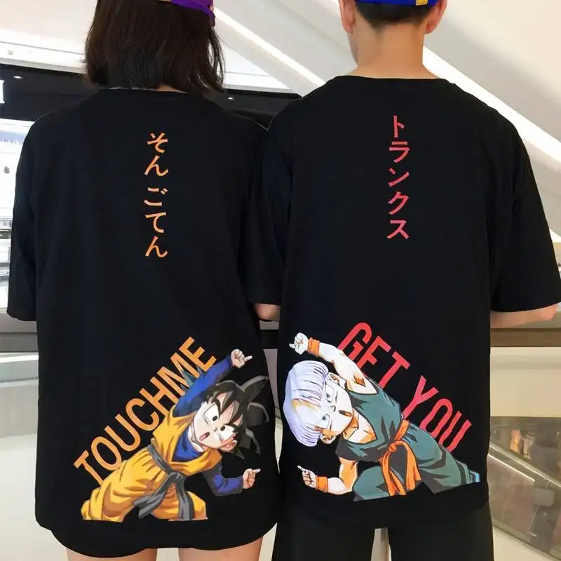 

Dragon Ball Super Saiyan Goku Vegeta Printing T-shirt Men Women Couple Lovers Anime T shirt Harajuku Cotton Tee Shirts Plus Size