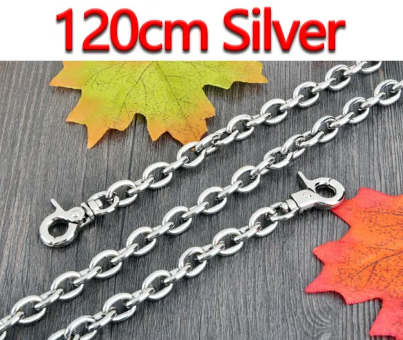DIY 9mm Gold, Silver, Gun Black O Shape Chains Replacement Shoulder Bag Straps for Small Handbags Belts Handles - Цвет: 120cm Silver