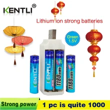 4pcs KENTLI 1.5v 1180mWh aaa polymer lithium li-ion rechargeable batteries battery + 4 slots lithium li-ion charger