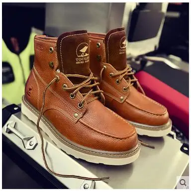 

Hot 2017 Qiu dong leather man Martin boots high desert boots boots male commando locomotive short boots for shoes / 38-44