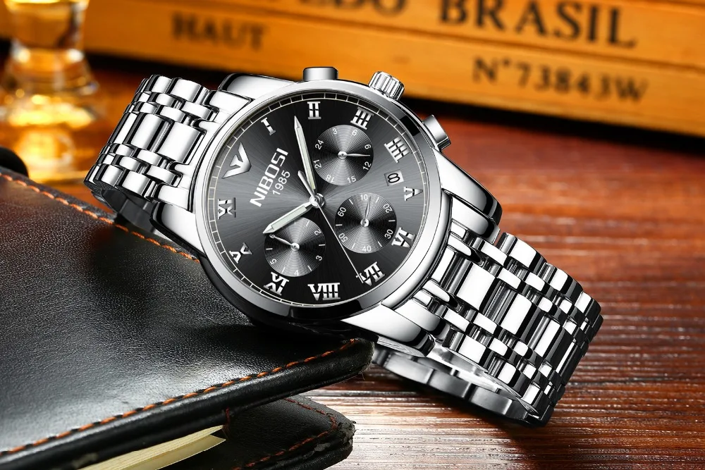 Relogio Masculino NIBOSI, роскошные брендовые аналоговые спортивные наручные часы с дисплеем, мужские кварцевые часы, деловые часы, мужские часы
