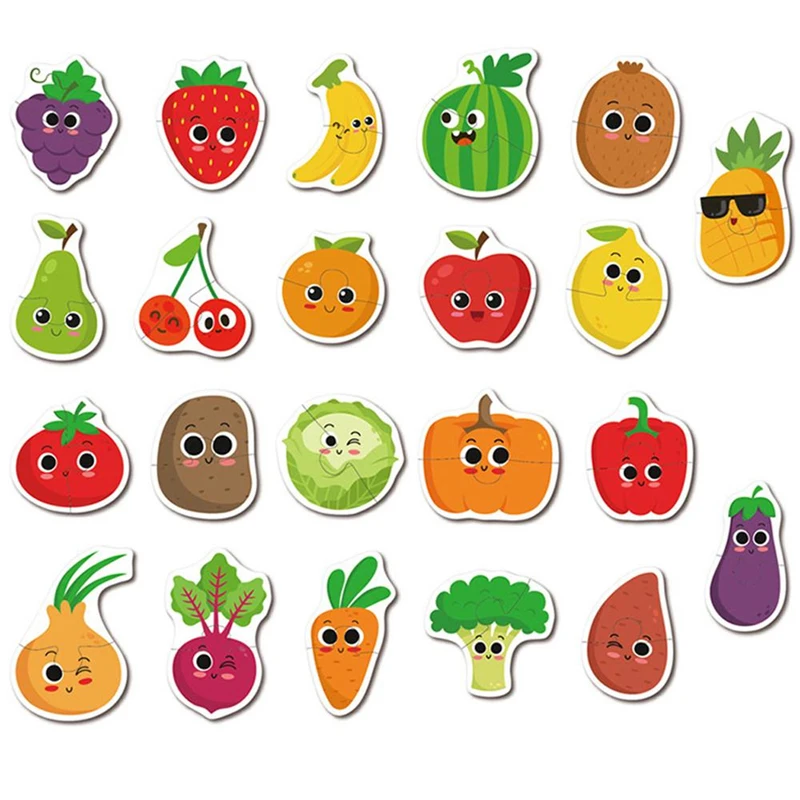 Детская забавная головоломка для перевозки животных, фруктов, овощей, Игрушки для раннего обучения для детей, обучающая игрушка в подарок - Цвет: fruit vegetable
