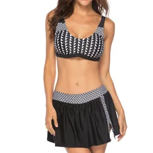 Танкини с принтом плюс размер гофрированный купальник из двух частей купальный костюм для женщин купальный костюм Пляжная одежда Maillot