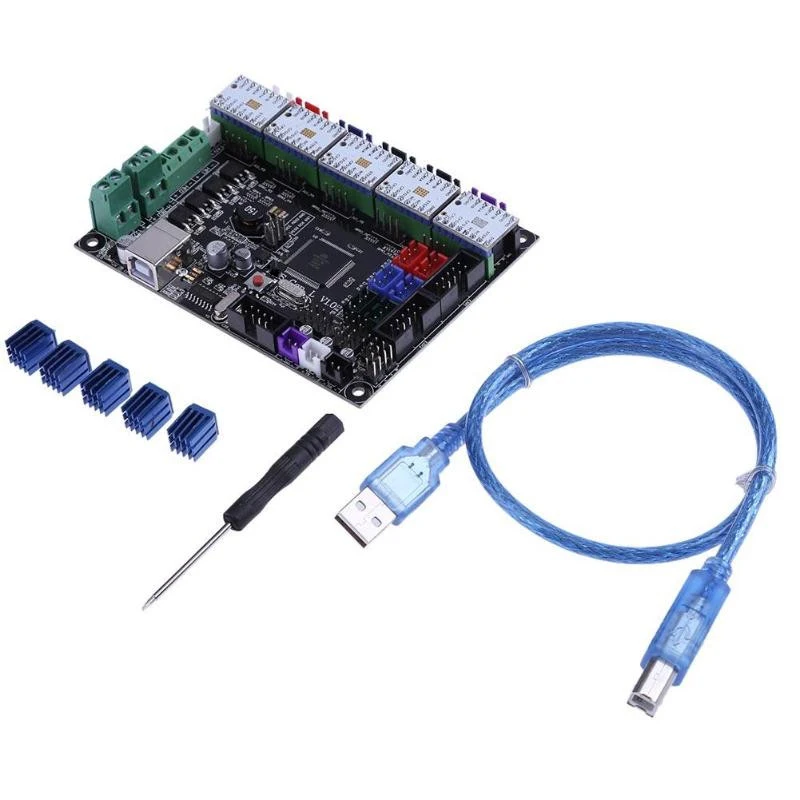 

V1.0 Integrated Controller Mainboard + 5pcs TMC2100 V1.3 Stepper Motor Driver Compatible Ramps1.4/Mega2560 R3 For 3D Printer