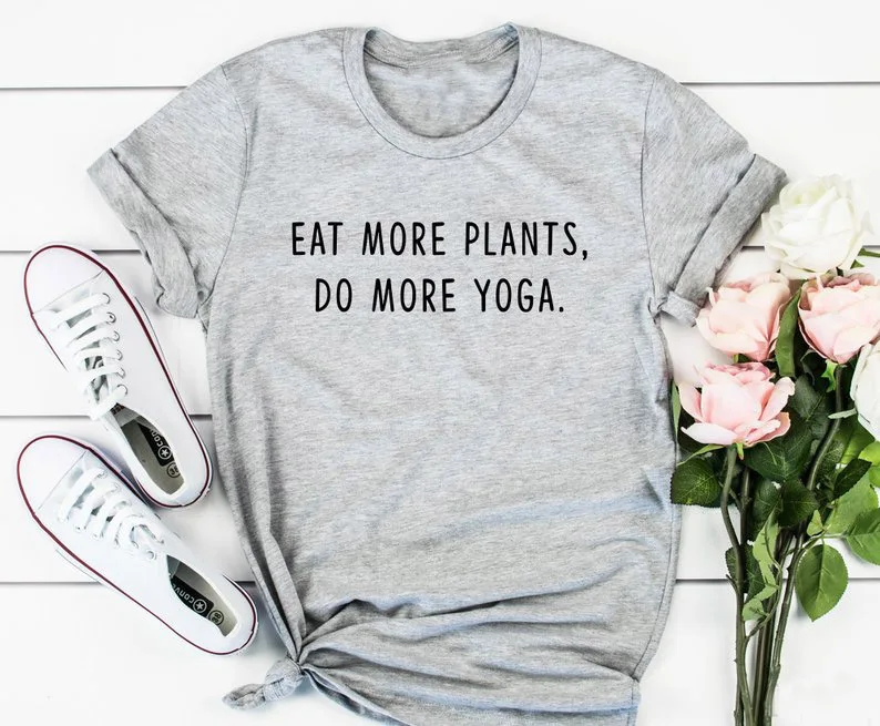 

Eat More Plants Do More Plants T-Shirt Women Funny Casual Tshirt Summer Style Outfits Tees Tops T Shirt