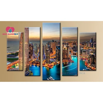 

DIY 5d Diamond painting accessories city landscape full drill Cross stitch wall art Multi-painting 5pcs Embroidery Home decor