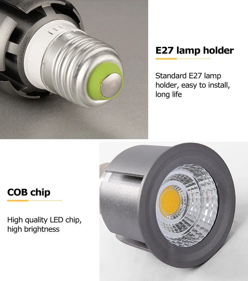 LED Spotlight COB E27 GU5.3 GU10 Base AC220V Jewelry Store Showroom Clothing Store Lighting Bulb 7W10W12W (6)