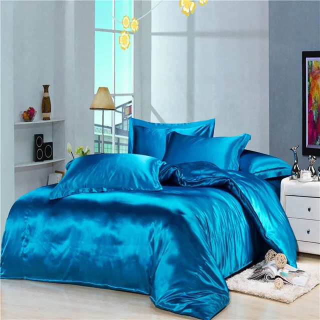 luxury blue silk satin bedding duvet cover comforter sets luxury blue silk satin bedding duvet cover comforter sets