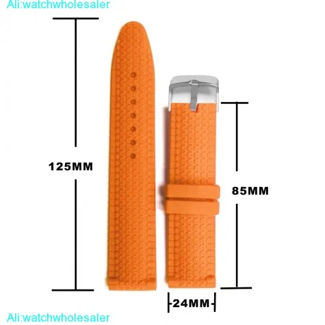24mm Halloween Orange Silicone Jelly Rubber Unisex Watch Band Straps WB1070V24JB