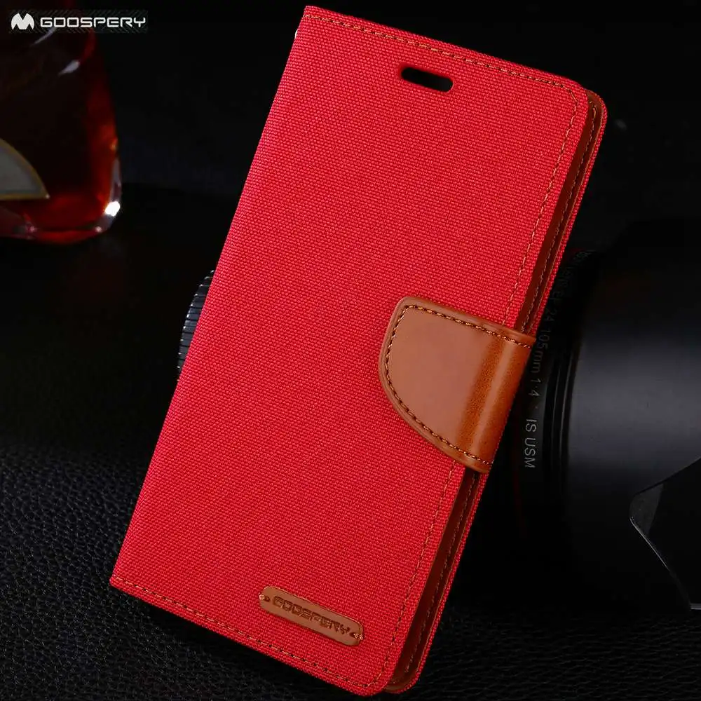 

Original GOOSPERY CANVAS DIARY Cloth Skin Wallet Flip Cases For Xiaomi Redmi Note 4 4X Card Slot Holster cover For Redmi Note 4X