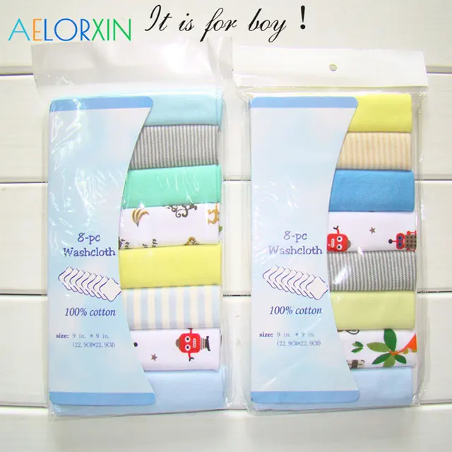 Baby Towels 100% Cotton 8Pcs/Lot Newborn Baby Boys Girls Washcloth Baby Bath Children's TowelNursing Towel Bibs Feeding 4