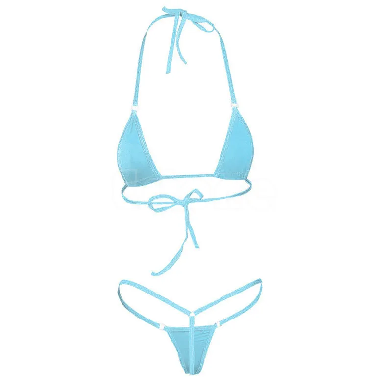 Сексуальные женские микро стринги Нижнее белье стринги Бюстгальтер мини Бразильский бикини набор купальники пижамы