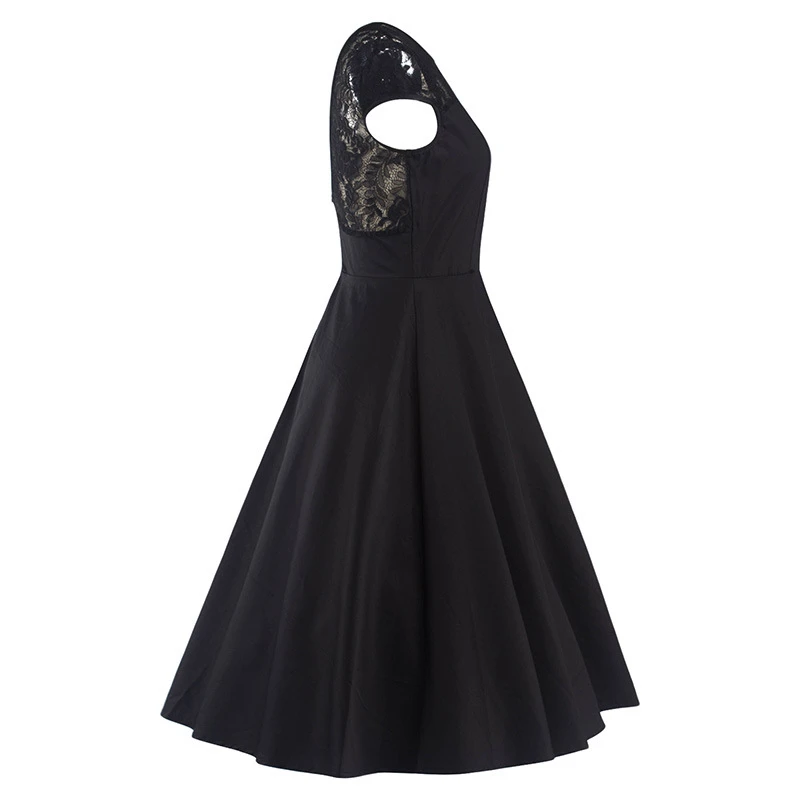 Kostlish Sexy Lace Hollow Summer Dress Women 2017 Sleeveless Slim 50s 60s Vintage Dress Elegant Backless Evening Party Dresses (9)