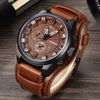 

CURREN Mens Watches Top Brand Luxury Leather Analog Quartz Men Watch Military Sport Male Waterproof Wristwatch relogio masculino