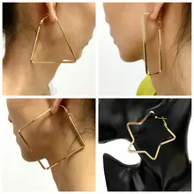 Простые серьги-кольца из металла для женщин, персональные геометрические большие серьги, золотые серебряные ювелирные изделия,, подарок UKMOC