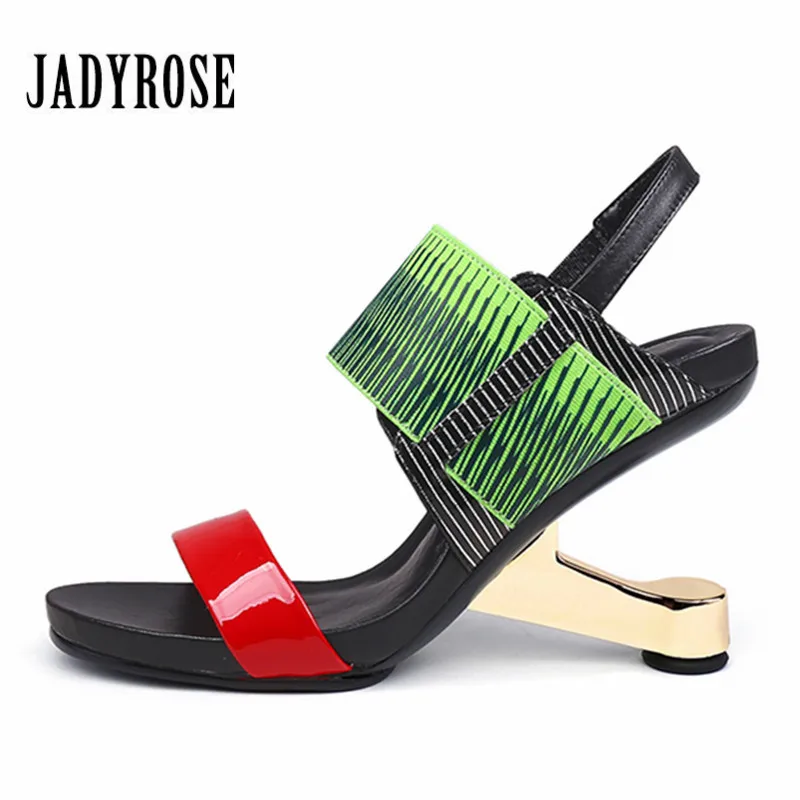 

Jady Rose 2020 New Women Gladiator Sandals 8CM Strange High Heels Female Prom Wedge Shoes Woman Valentine Shoes Women Pumps