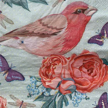 

Decoupage wedding servilletas vintage napkin paper elegant tissue beautiful bird flower butterfly dragonfly birthday party decor