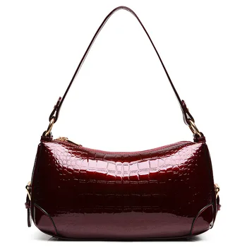 

New Fashion Alligator Women Handbags Brand Luxury European Hobos Patent Leather Ladies Shoulder Bags Female Girl Crossbody Bag
