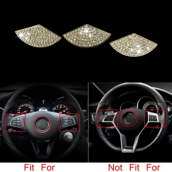 

Car styling 3x Rose Gold Diamond Style Steering Wheel Trim Cover For Benz CLS Class 14-16 & GLS Class 2017 & GLE Class 16-17