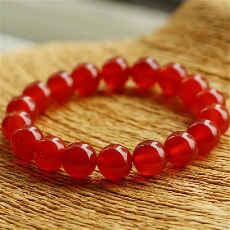 BB-294 красный сердолик круглые бисерные браслеты на запястье 10 мм для девочек летний браслет