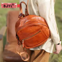 BJYL Для женщин рюкзаки диких личности прилив ручной работы в стиле ретро из натуральной кожи сумка женская художественная школа
