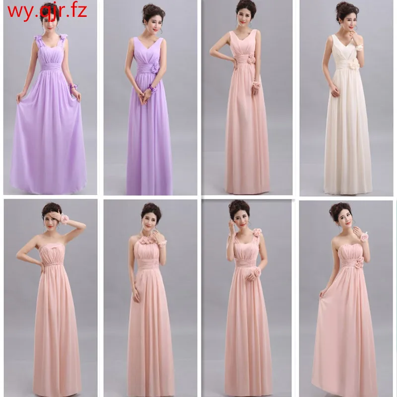 QNZL70X#Star Lace Up Chiffon Peach Purple Champagne pink Evening Dresses burgundy Long wholesale women Custom Bride party dress QNZL70X#Star Lace Up Chiffon Peach Purple Champagne pink Evening Dresses burgundy Long wholesale women Custom Bride party dress