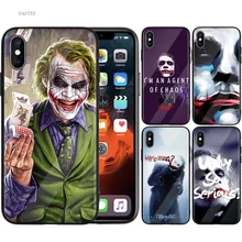 Закаленное стекло чехол для iPhone 7 Чехол для iPhone X 7 6 8 Plus для iPhone 11 11Pro XS MAX XR Бэтмен Джокер Темный рыцарь чехол