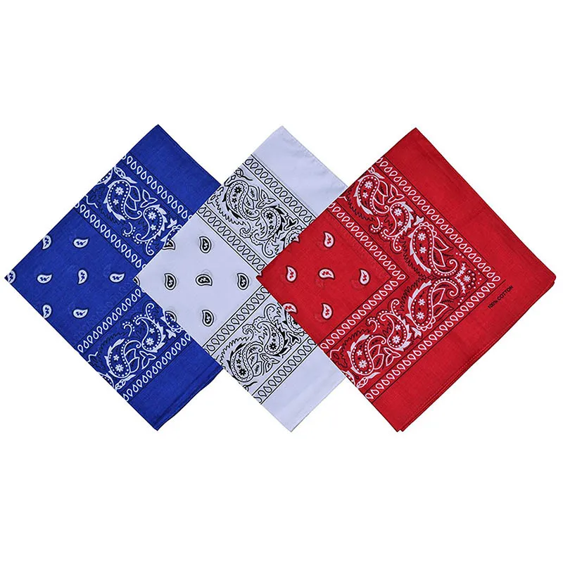 URQ 3 Piece Assorted Cotton Bandanas Multipurpose Square Handkerchiefs