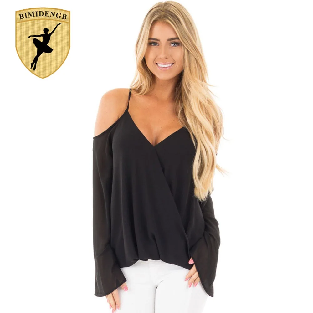 MIBIDENGB 2017 New Summer Women Clothes Casual Fashion T-shirts front cross V-neck strap loose T-shirt office woman 's clothing 6