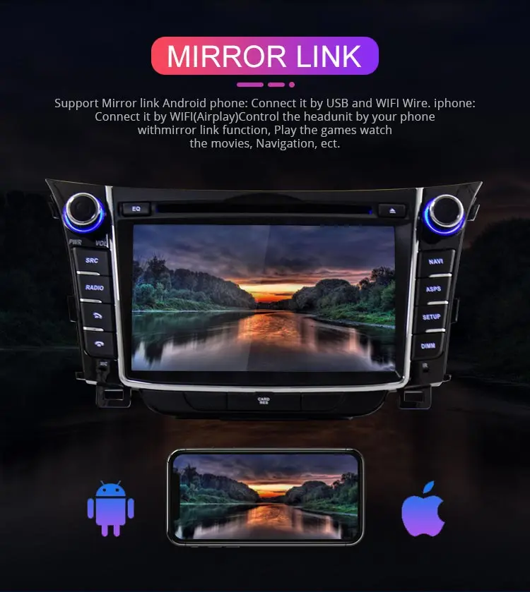 Discount Besina 2 Din Android 9.0 Car DVD Player For Hyundai I30 Elantra GT 2012 2013 2014 2015 2016 GPS Bluetooth Multimedia Car Radio 7