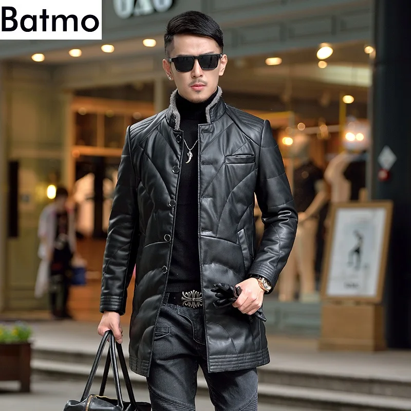 Batmo Новое поступление зимняя высококачественная Теплая мужская куртка на 90% белом утином пуху, мужское зимнее пальто больших размеров - Цвет: black