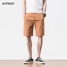 Летние полосатые Для мужчин шорты корейской моды свободные удобные дышащие Drawstring Для мужчин шорты до колена шорты Для мужчин s