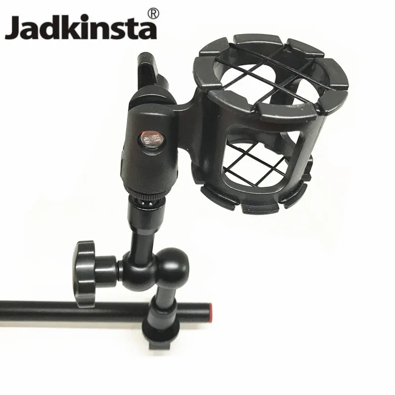 

3in1 Kit Anti-Shock Microphone Suspension Shock Mount Holder Clip +Adjustable Friction Articulating Magic Arm+15mm Rod DSLR Rig