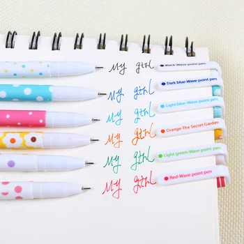 

6PCS/Lot Beautiful Starry Sky Pattern and Flower Polka Dot Color Gel Pen for School Office Writing Stationery