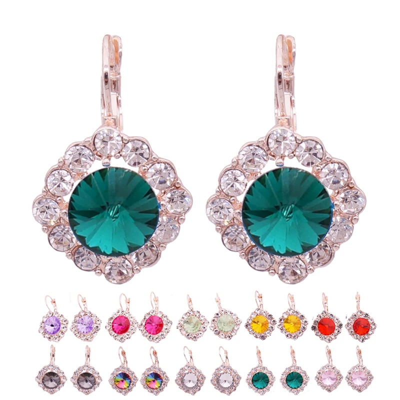 Серьги-гвоздики с кристаллами для женщин, большие стразы, серьги для девочек