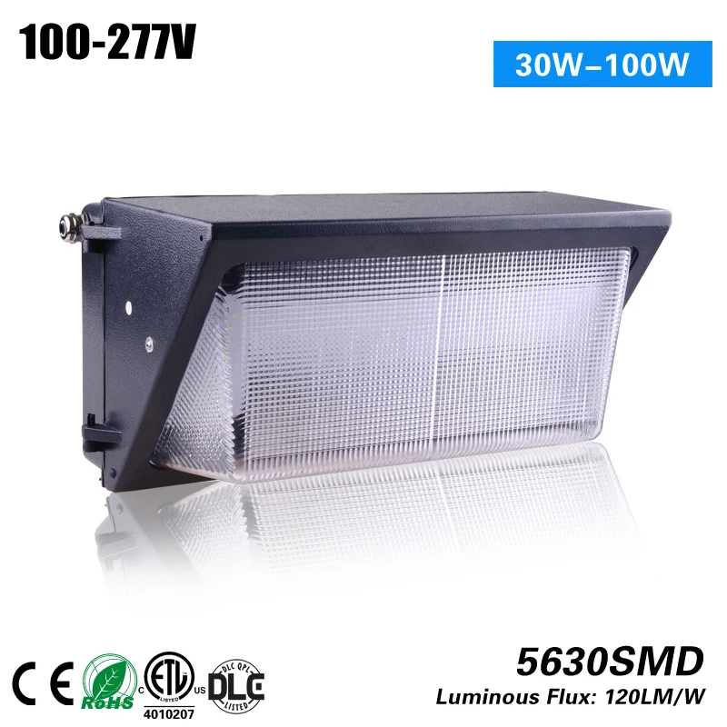 Meanwell driver 80w led wallpack light replace 250w HPS CFL MH 5years warranty CE ROHS ETL DLC