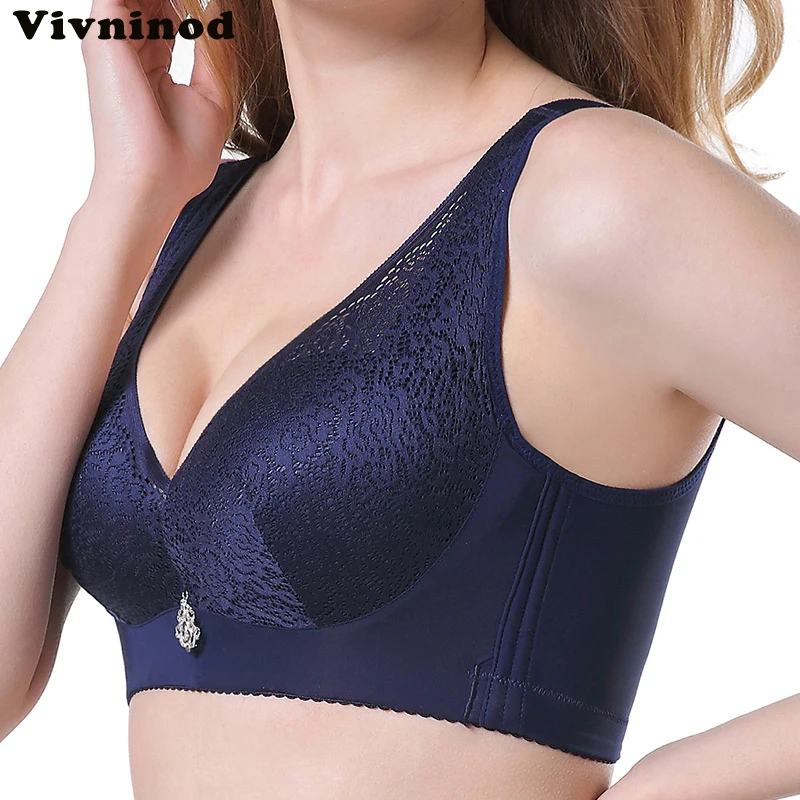 

Sexy Lace Wireless Push Up Bra Ultra-Thin Full Cup Plus Size 120C 120D 120E Underwear For Women No Rims Wire Free Large Size Bra
