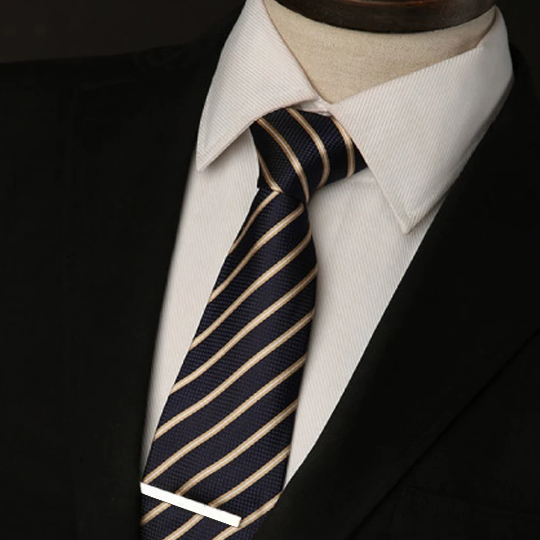 Высокое качество простой медный зажим для галстука черный, серебристый цвет золотой костюм классический матовый бар галстук Для мужчин