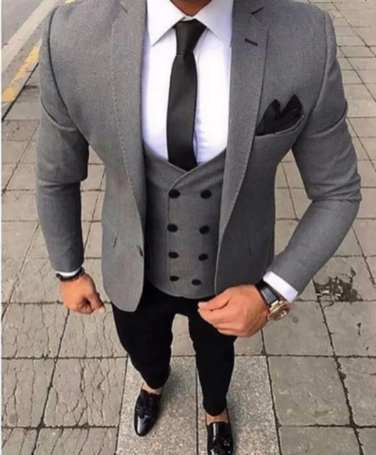 Linyixun 2018 Latest Coat Pant Designs Smoking Grey Men Suit Slim