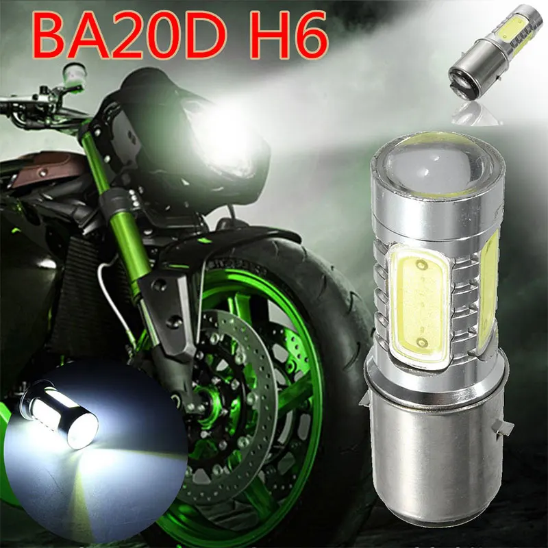 

High Power LED Light Motorcycle Light Replacement BA20D H16 12V Universal 5W Super Bright Headlight