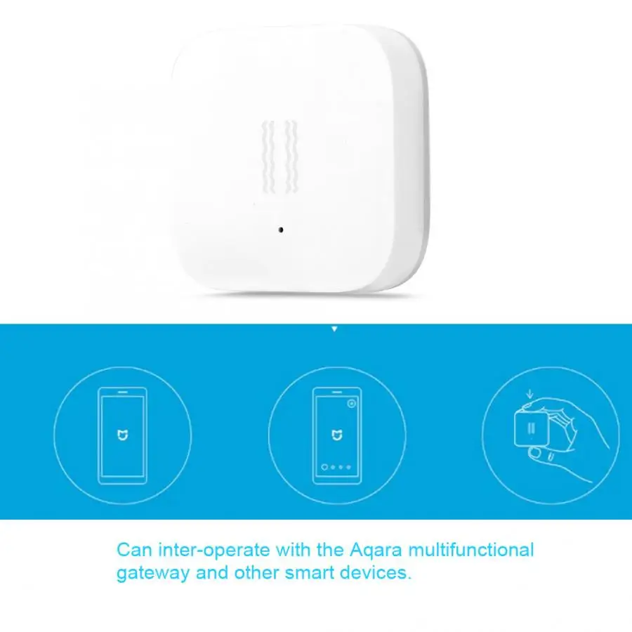 

Smart Vibration Sensor ZigBee Shock Sensor for Home Safety White