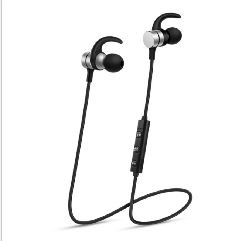 Беспроводные bluetooth-наушники Спортивные Беспроводные наушники-вкладыши с микрофоном для iPhone Xiaomi LG samsung Bluetooth гарнитуры - Цвет: silvery