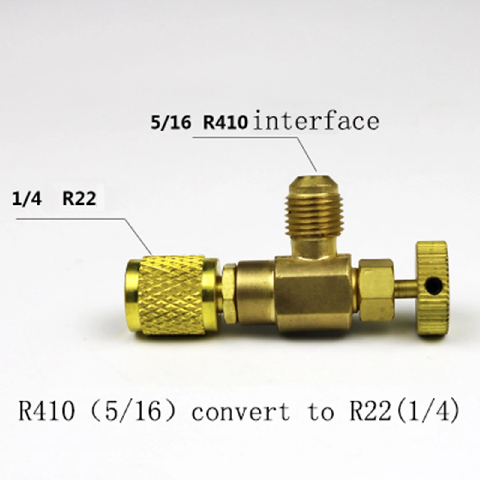 Air Conditioning Refrigerant Safety Valve 1/4 5/16 Refrigeration Charging Adapter