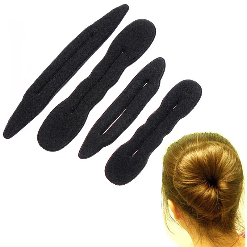 4 шт. булочки для завивки волос Инструменты для укладки волос DIY волшебная губчатая лента для волос Эластичные аксессуары
